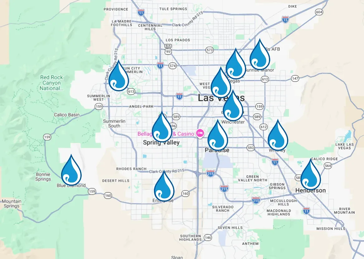 JMAC service area map covering Greater Las Vegas